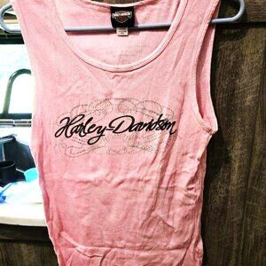 Harley Davidson pink tank bling XXL